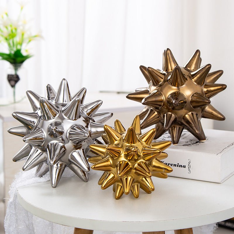 Abstract Geometry Electroplated Porcelain Ornaments - Simple Modern Decor - Max&Mark Home Decor