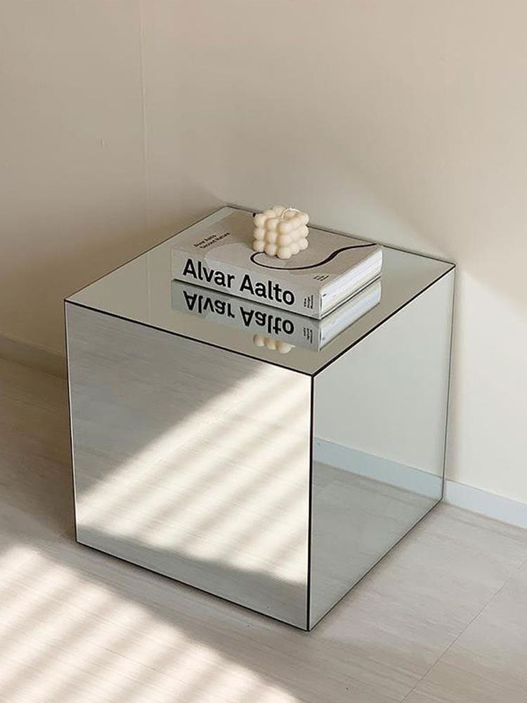 Mirage Modern Acrylic Mirror Cube Table
