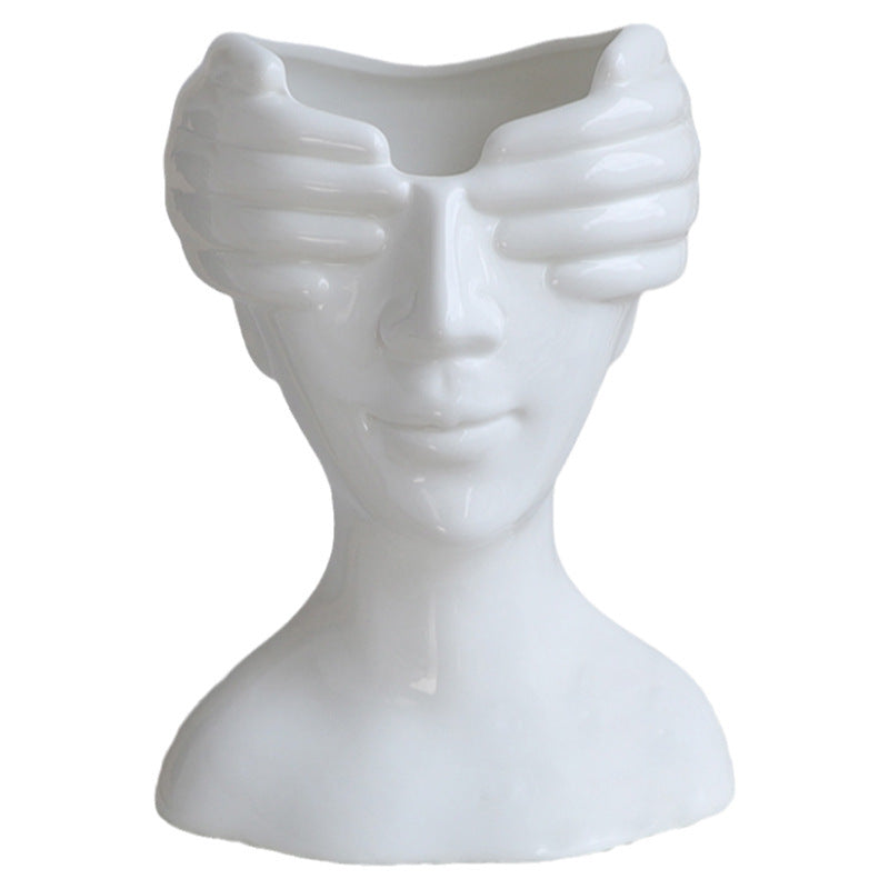 Nordic Ceramic Vase -Eye Covering Vase