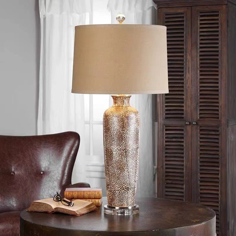 Bedside Vintage Snakeskin Pattern Ceramic Table Lamp - Max&Mark Home Decor