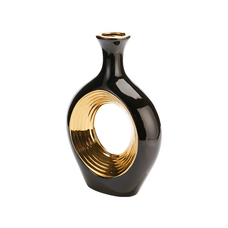 Golden Black Vase