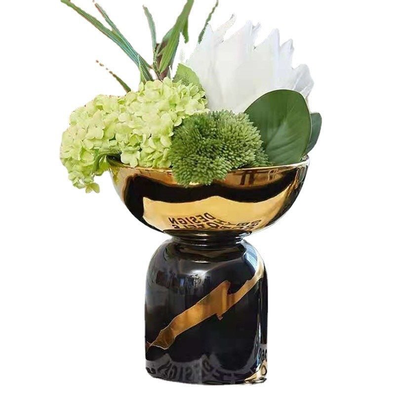 Black Gold Ceramic Plating Vase Decoration Ornaments - Max&Mark Home Decor