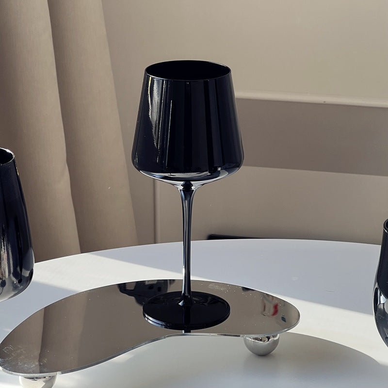 Black Porcelain Crystal Wine Glass - Max&Mark Home Decor