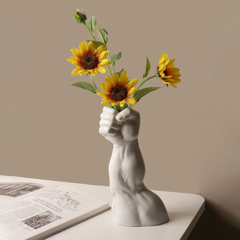 Body Art Vase Plating Ceramic Silver Floral Home Decoration Decoration - Max&Mark Home Decor