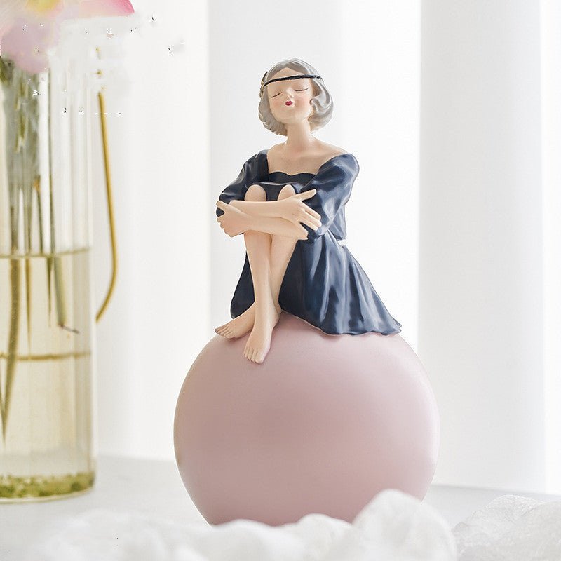 Bubble Girl Resin Home Decoration Figurine - Max&Mark Home Decor