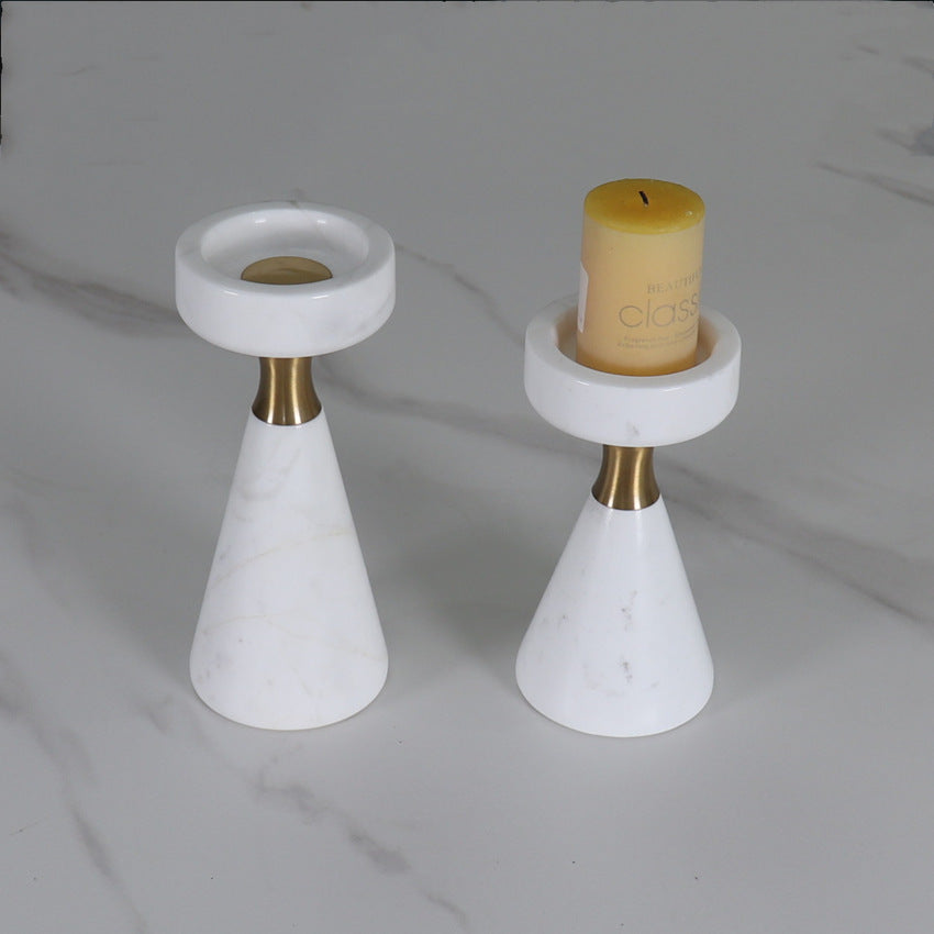 Marble and Metal Candlestick