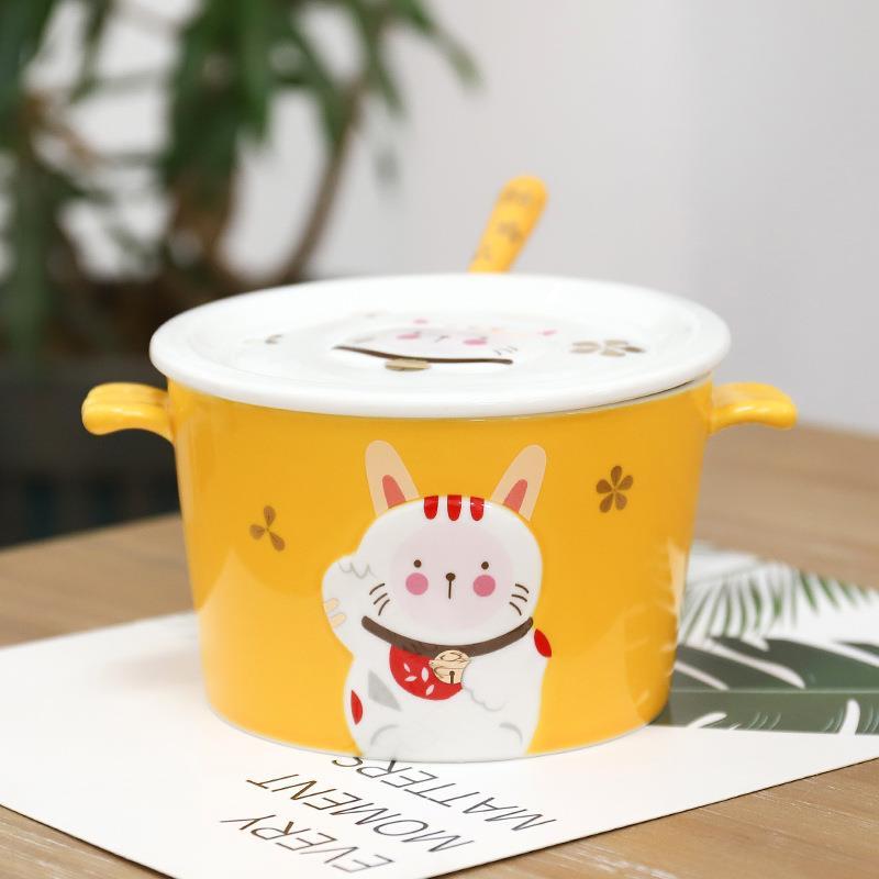 Cartoon Ceramic Instant Noodle Bowl - Max&Mark Home Decor