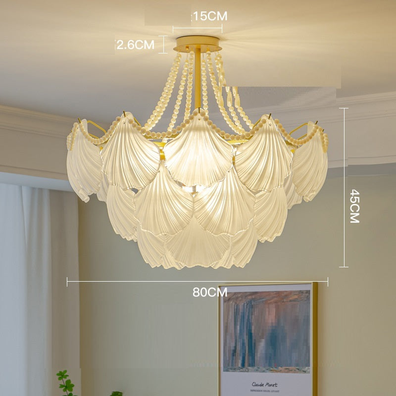 Luxurious Pearlescent Glass Chandelier for Living room