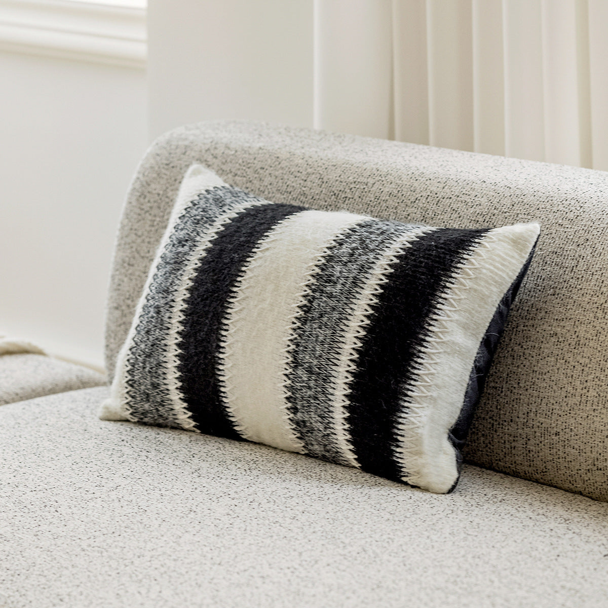 Nordic Style Striped Wool Knitted Pillow Cover