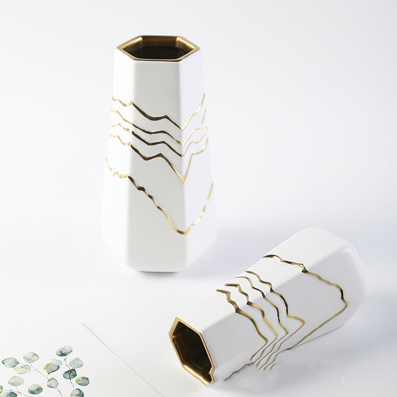 Nordic Simple Ceramic Hexagonal Vase
