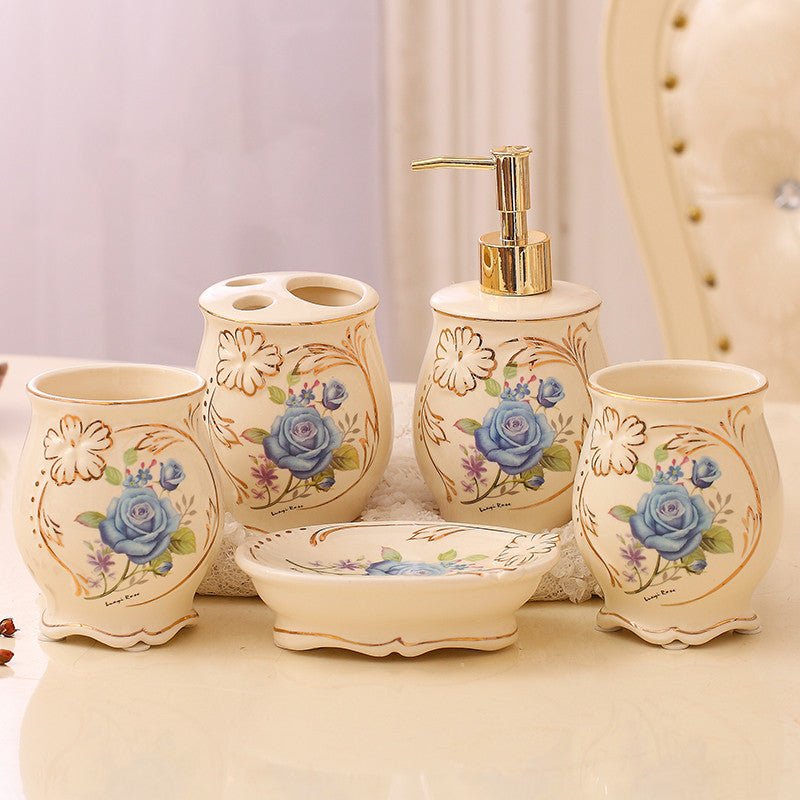 Ceramic Bathroom Set Five - Piece In European Style - Max&Mark Home Decor