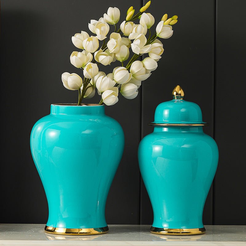 Ceramic Golden General Vase Flower Insert - Max&Mark Home Decor