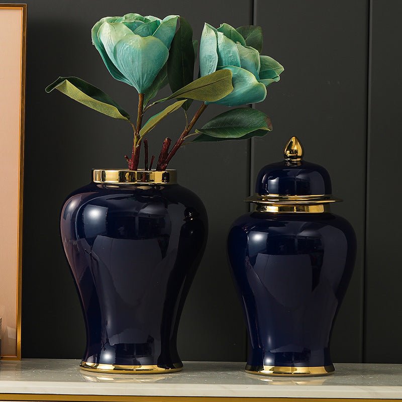 Ceramic Golden General Vase Flower Insert - Max&Mark Home Decor
