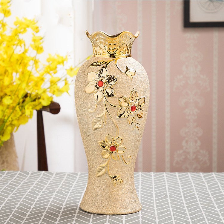 Ceramic Vase Electroplating Gold European Style Home Living Room Decoration - Max&Mark Home Decor