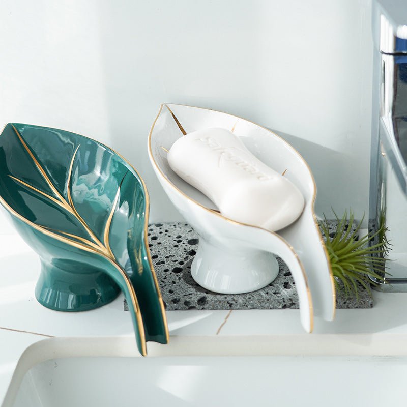 Ceramics Leaf Shape Soap Box - Max&Mark Home Decor
