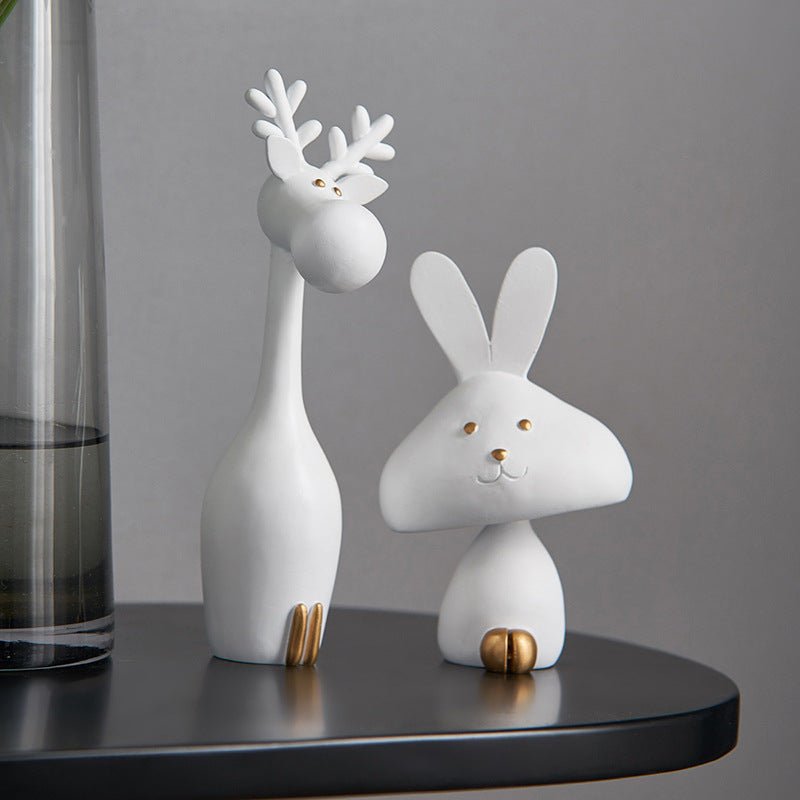 Charming Cartoon Animal Resin Ornaments - Big Rabbit Collection - Max&Mark Home Decor