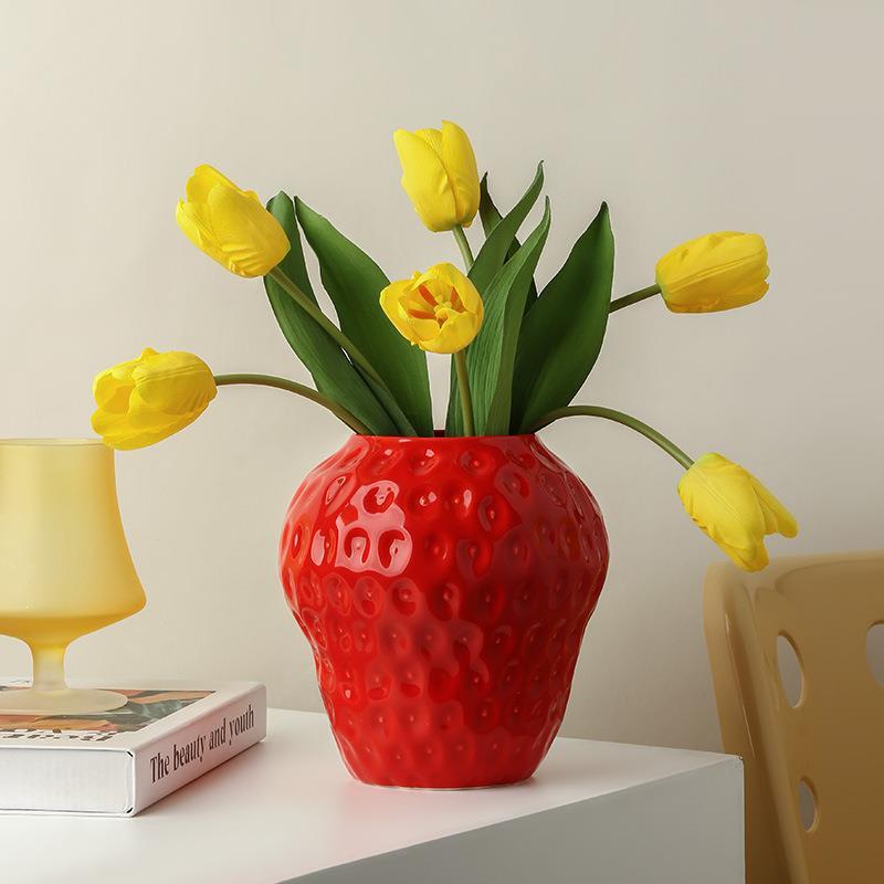 Charming Strawberry Ceramic Vase - Max&Mark Home Decor