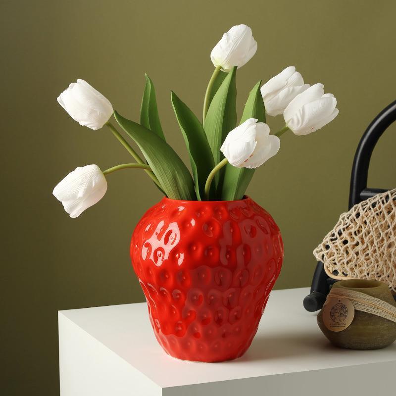 Charming Strawberry Ceramic Vase - Max&Mark Home Decor