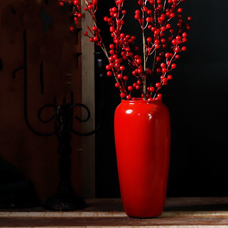 Classic Red Ceramic Countertop Vase Collection - Max&Mark Home Decor