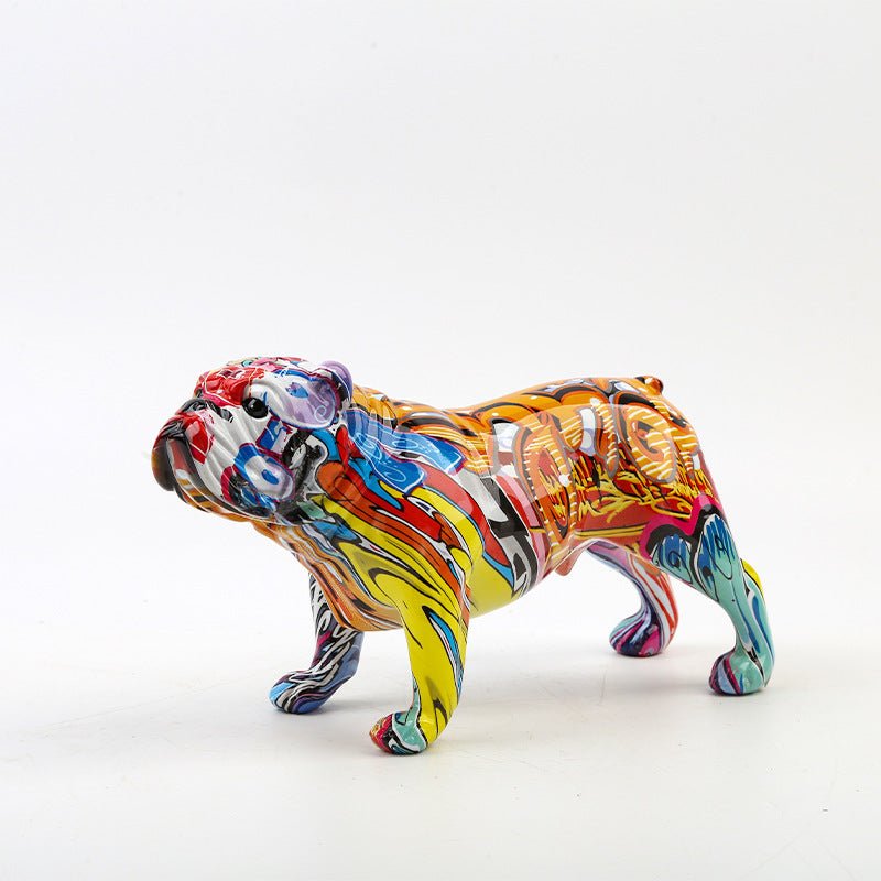 Colorful English Bulldog Resin Small Statue - Max&Mark Home Decor