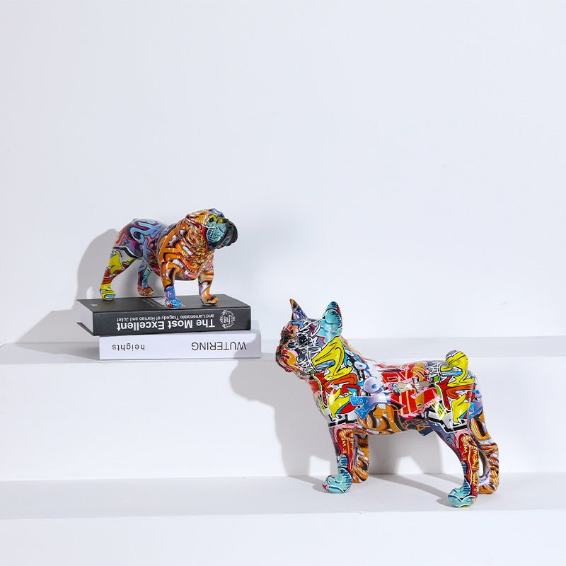 Colorful English Bulldog Resin Small Statue - Max&Mark Home Decor