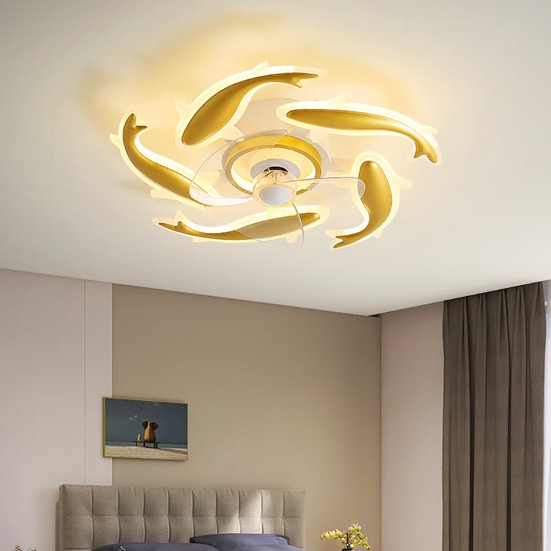 Contemporary Iron Ceiling Fan Chandelier - Max&Mark Home Decor