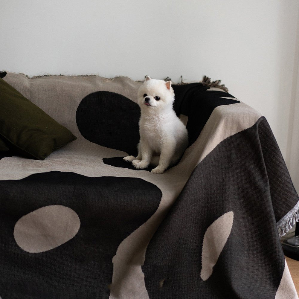 Contrast Color Woven Cotton Sofa Blanket - Max&Mark Home Decor
