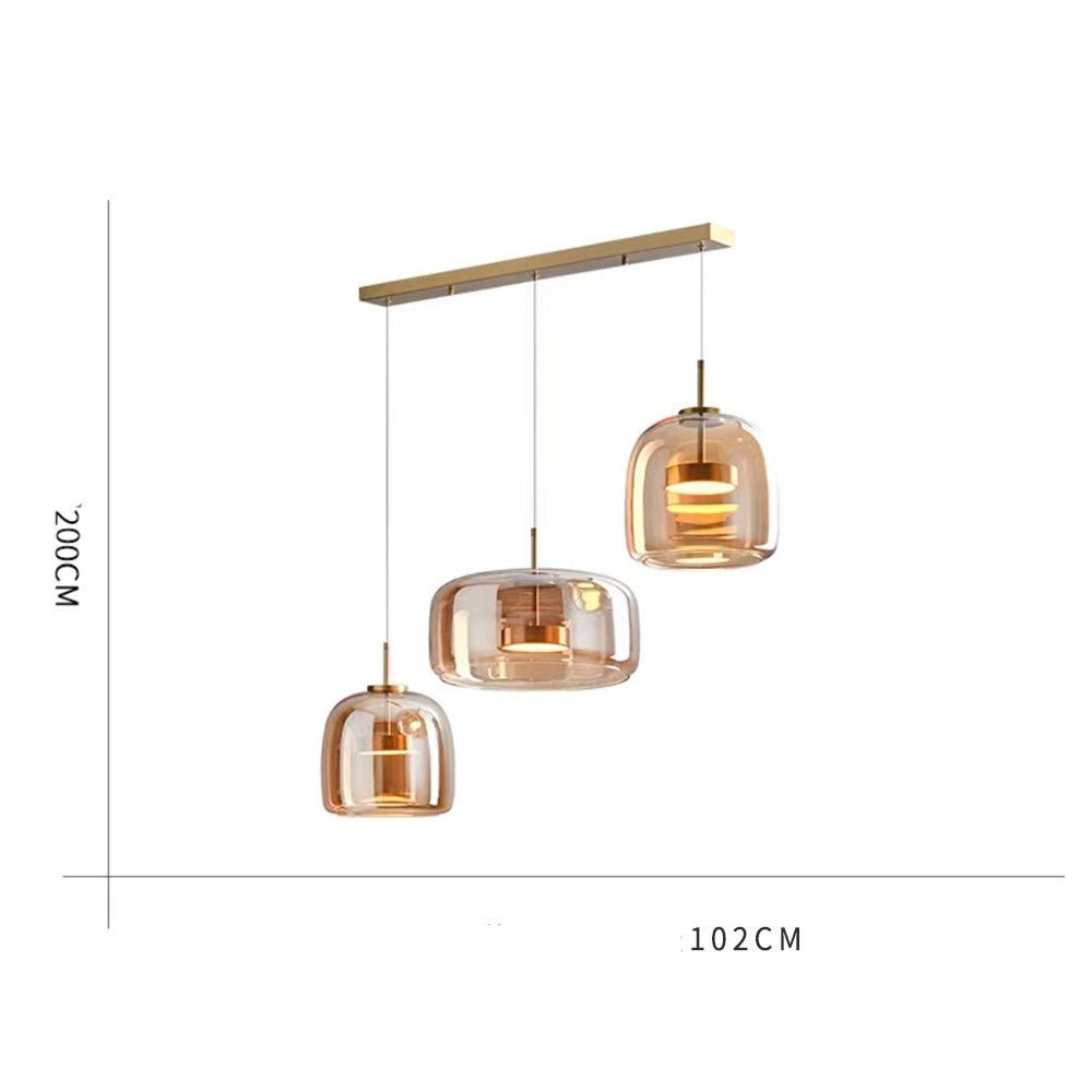 Copper and glass chandelier Fashionable simplicity - Max&Mark Home Decor