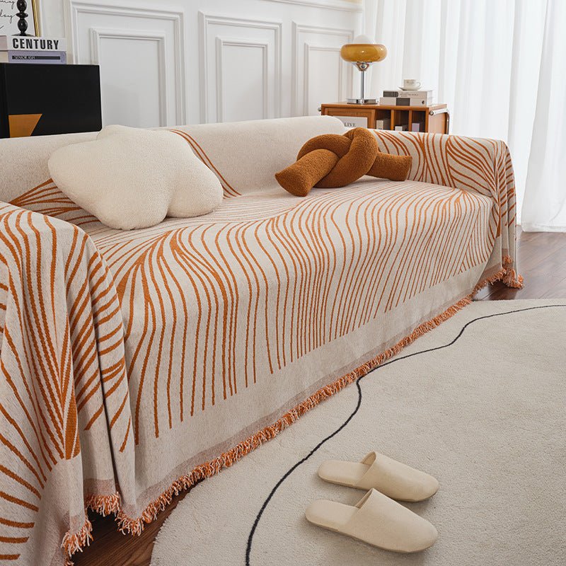 Cozy Sofa Bedspread With Lace Tassels - Max&Mark Home Decor