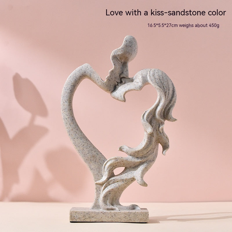 Love's Embrace Resin Heart Statue