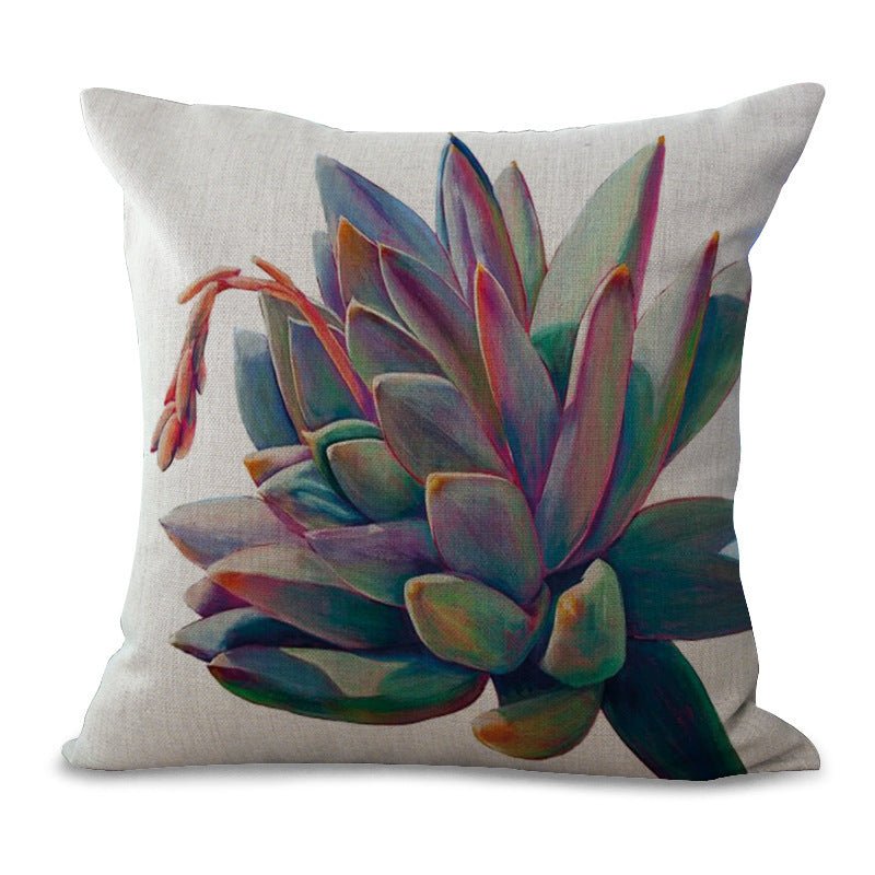 Decorative Cotton Pillow Cover with Plant - Max&Mark Home Decor