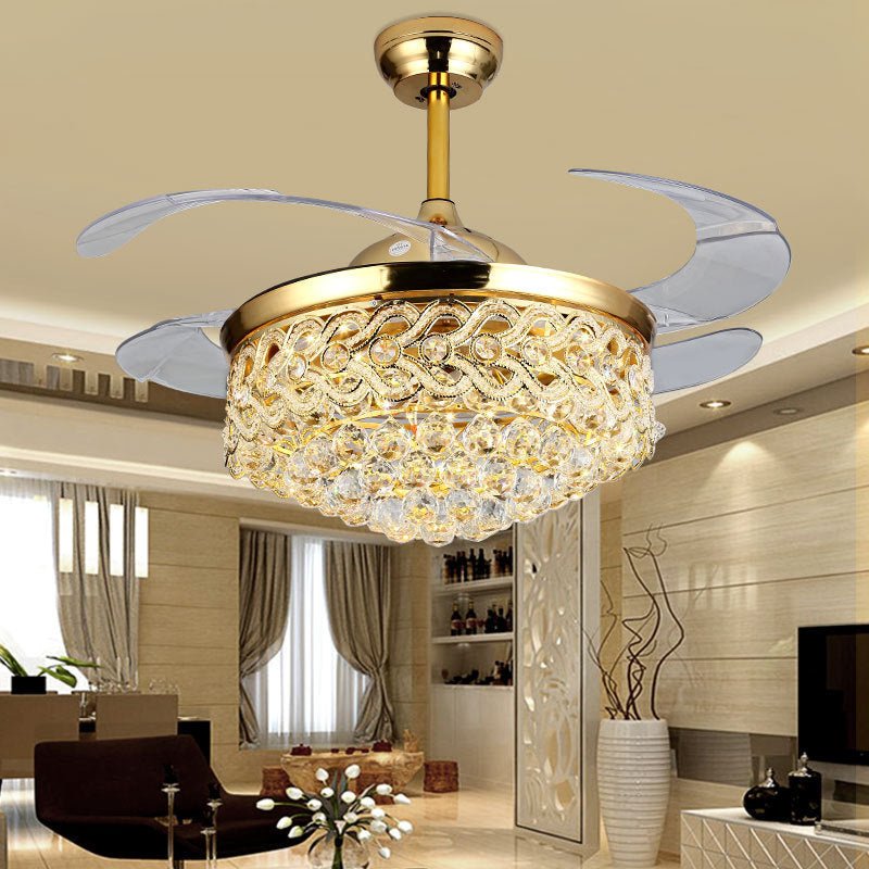 Dining Room Crystal Invisible Fan Lamp - Max&Mark Home Decor