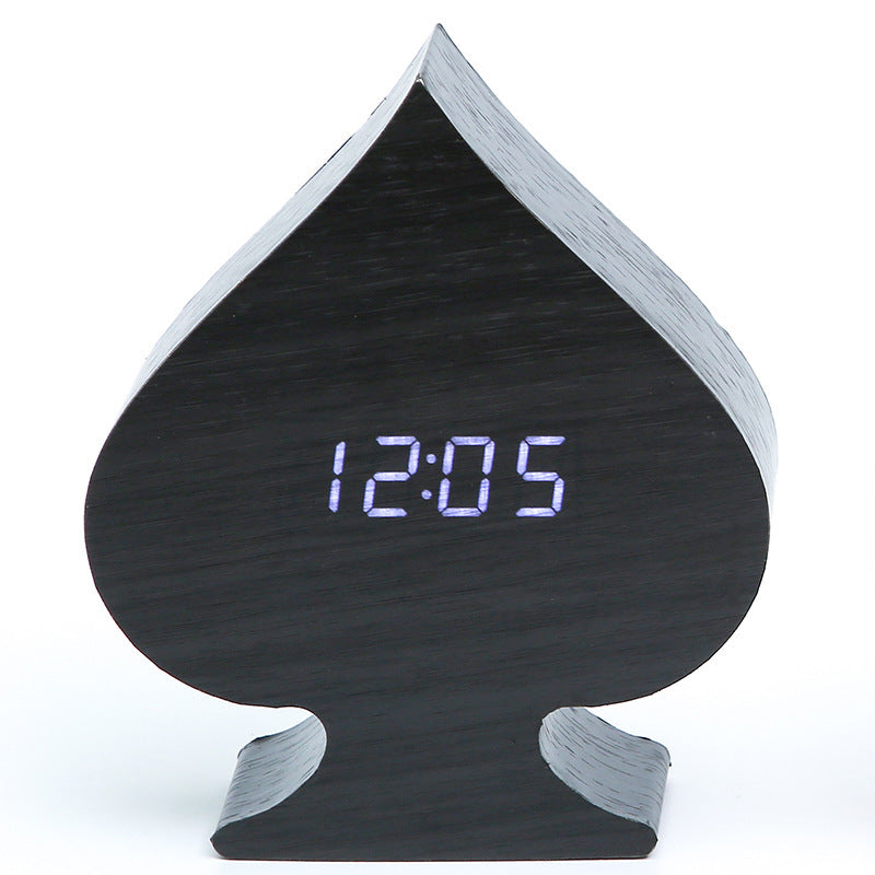 Red Peach Creative Wooden Electronic Alarm Clock
