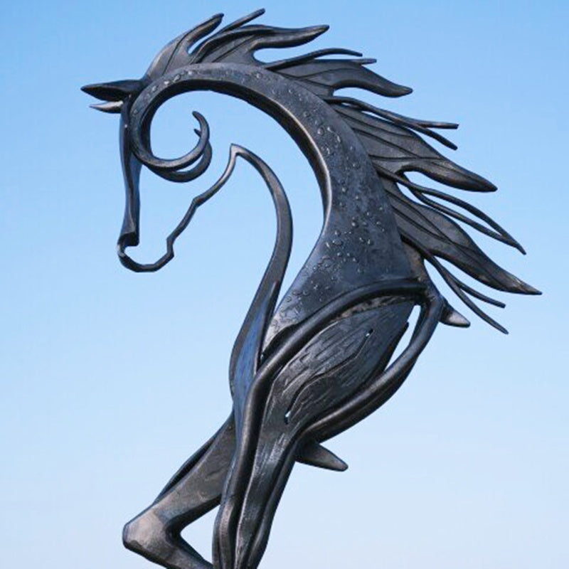 Vintage Metal Horse Statue Ornament