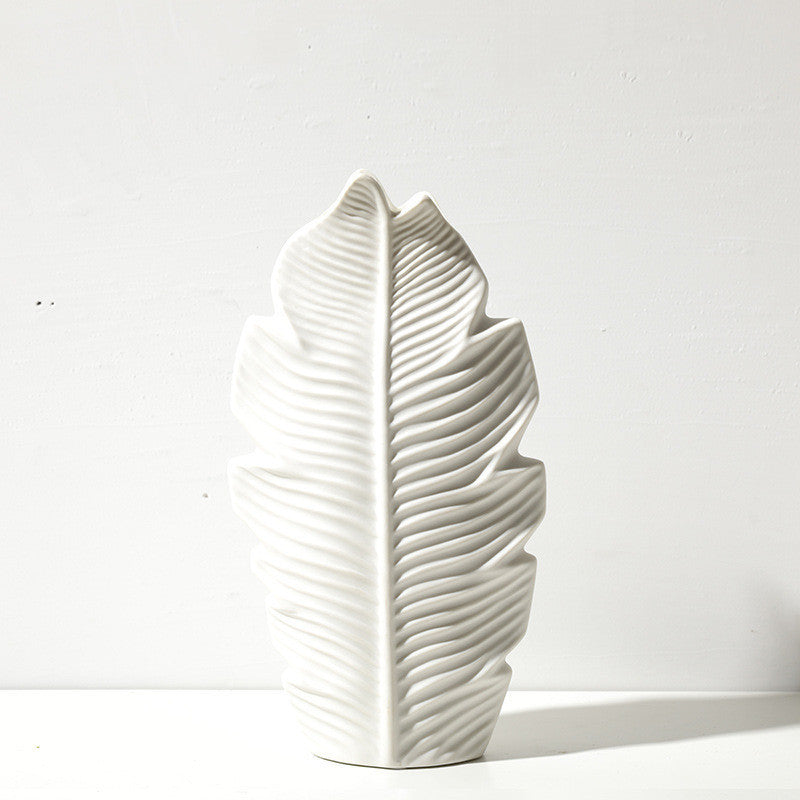 Nordic Maple Leaf Ceramic Vases