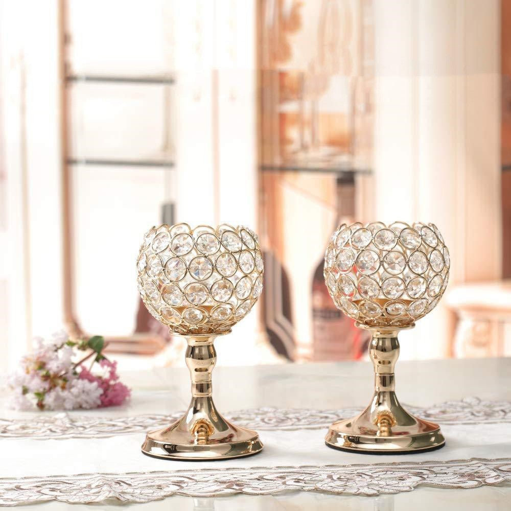 Electroplated gold candlestick - Max&Mark Home Decor