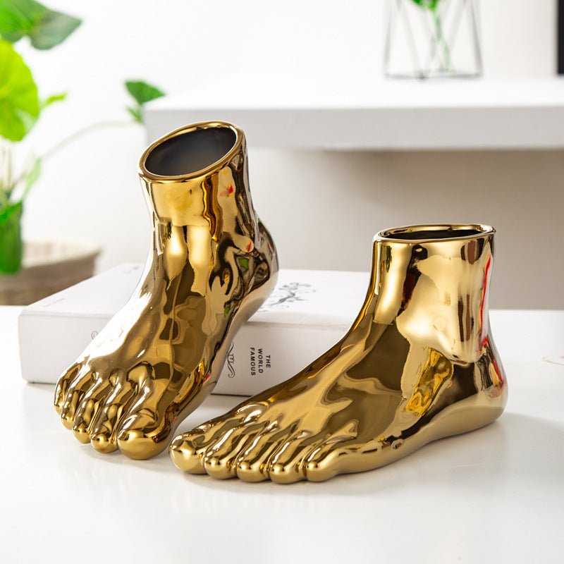 Electroplated Porcelain Foot Ornaments Flowerpot - Max&Mark Home Decor