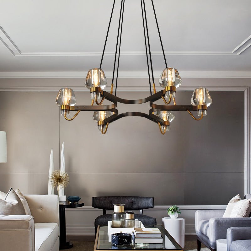 Elegance Geometric Crystal Brass Chandelier - Max&Mark Home Decor