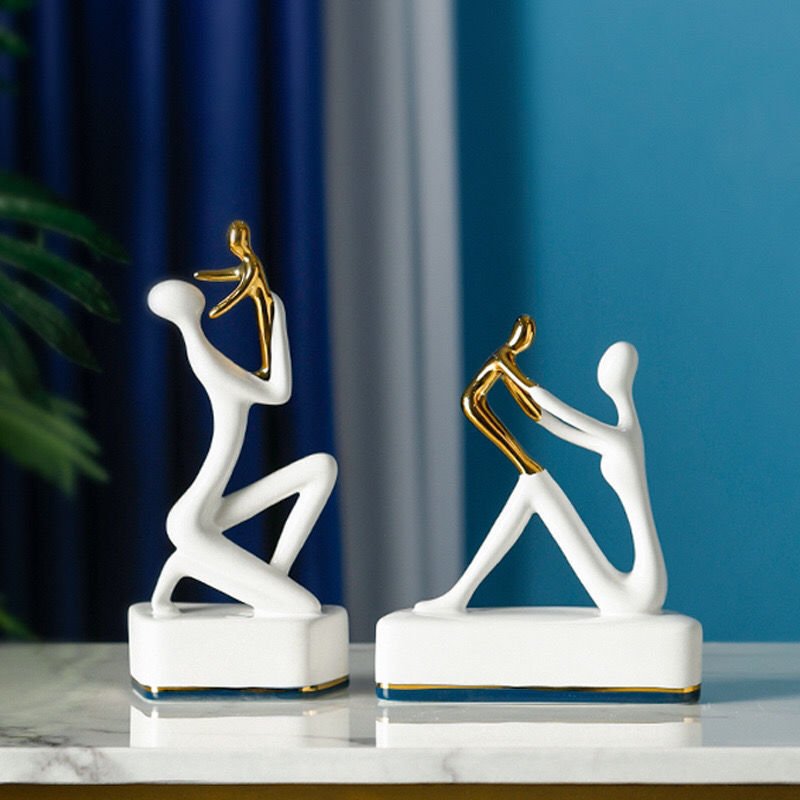 Elegance in Motion: Abstract Ceramic and Enamel Statuettes - Max&Mark Home Decor