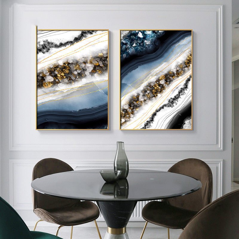 Elegance in Motion: Abstract Marble Crystal Lines Canvas Art - Max&Mark Home Decor