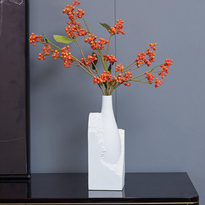 Elegance in Simplicity: White Sandstone Resin Vase Collection - Max&Mark Home Decor