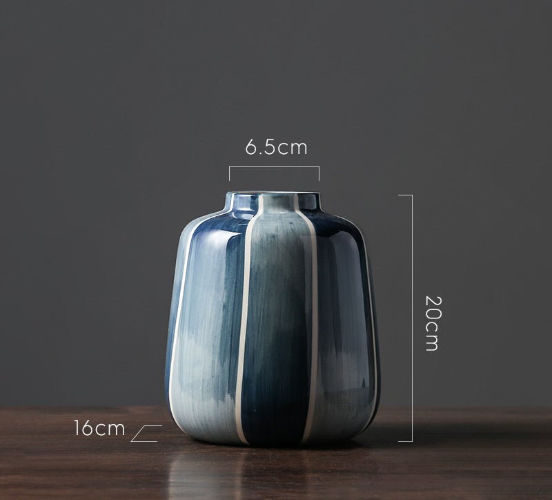 Elegant Blue Dyed Ceramic Vases - Modern Nordic & New Chinese Style - Max&Mark Home Decor