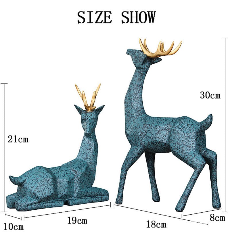 Elegant Environmental Resin Deer Sculptures - Set of 2 Fashionable Home Décor Pieces - Max&Mark Home Decor
