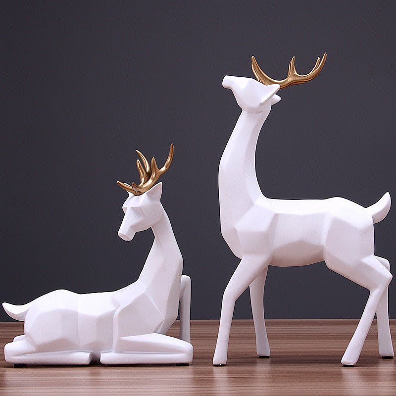 Elegant Environmental Resin Deer Sculptures - Set of 2 Fashionable Home Décor Pieces - Max&Mark Home Decor