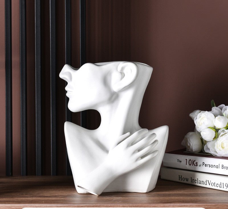 Elegant Human Form Ceramic Vase - A Modern, Nordic - Style Decorative Piece for Home and Office - Max&Mark Home Decor