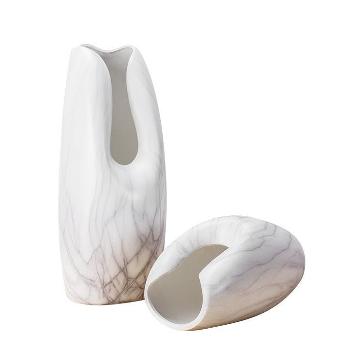 Elegant Marbled White Ceramic Vases for Modern Home Decor - Max&Mark Home Decor