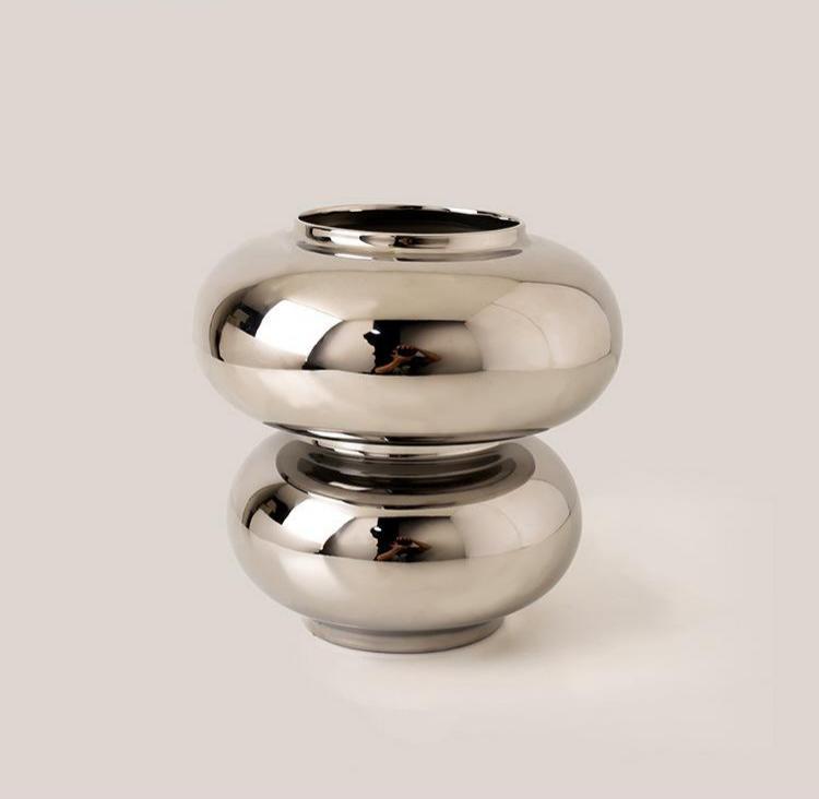 Elegant Silver - Plated Ceramic Vase - Max&Mark Home Decor