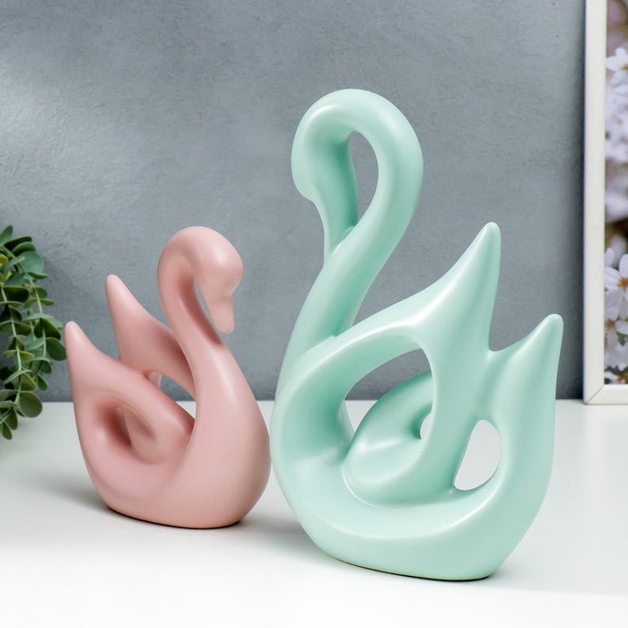 Elegant Swan Couple Sculptures in Candy Colors - Max&Mark Home Decor
