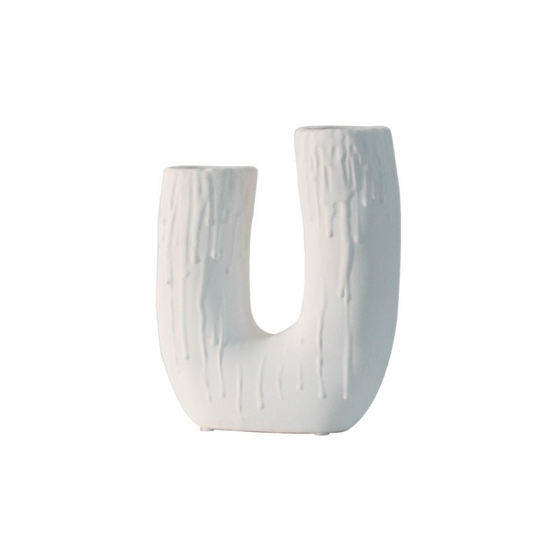 Elegant U - Shaped Ceramic Vase and Candle Holder Collection - Max&Mark Home Decor