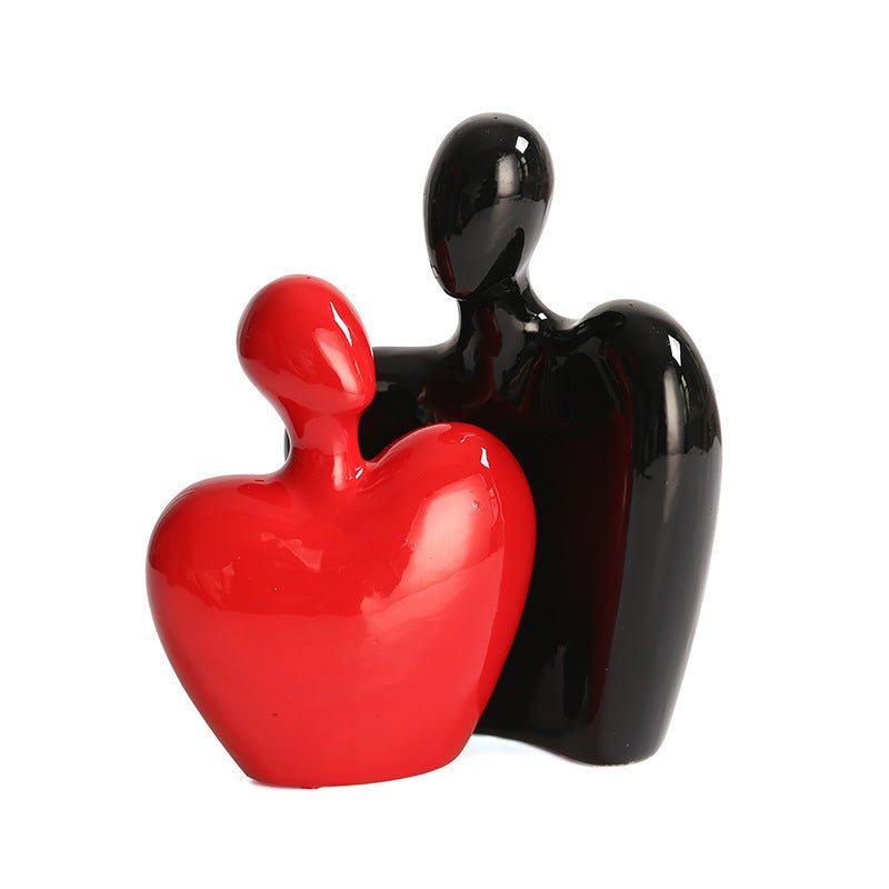 Eternal Embrace: Ceramic Love Hug Couple Ornaments - Max&Mark Home Decor